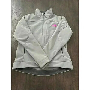 THE NORTH FACE Apex Bionic Soft Shell Fleece  Jacket Full Zip Grey & Pink‎ b40